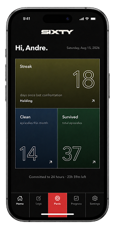 The SIXTY progress screen.